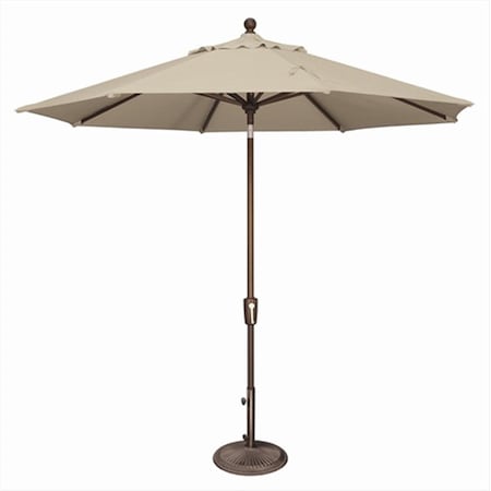Gan Eden 9 ft. Octagon Push Button Tilt Market Umbrella Antique Beige GA2650476